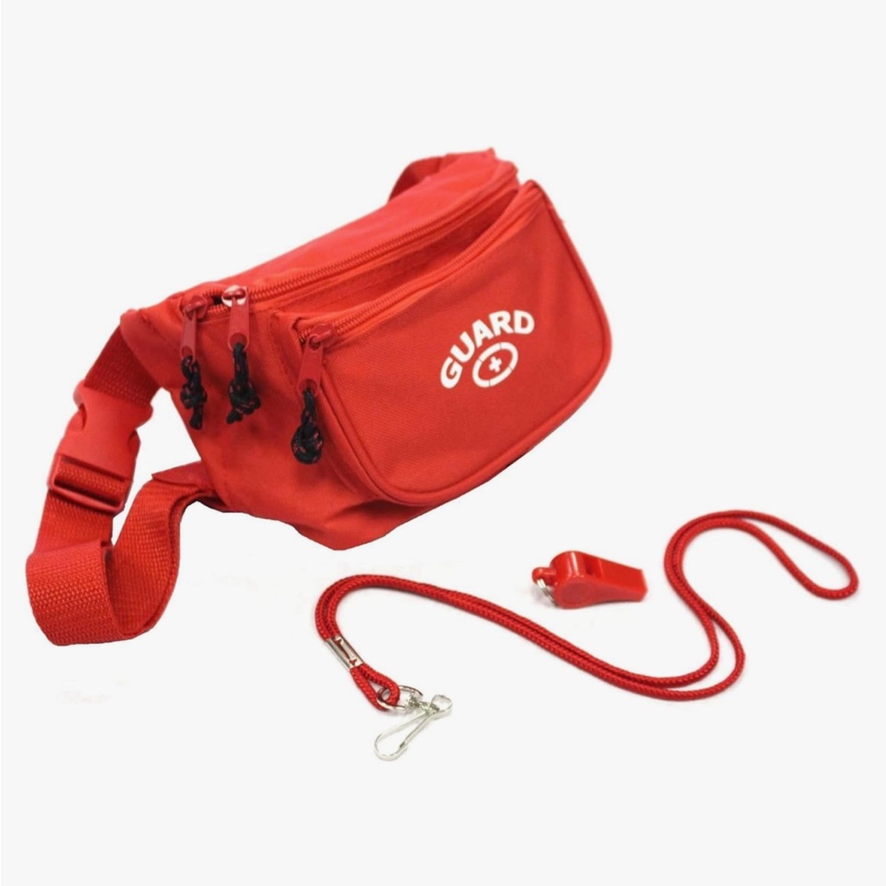 Lifeguard Fanny Pack Belt Bag with Whistle and Lanyard NWT J